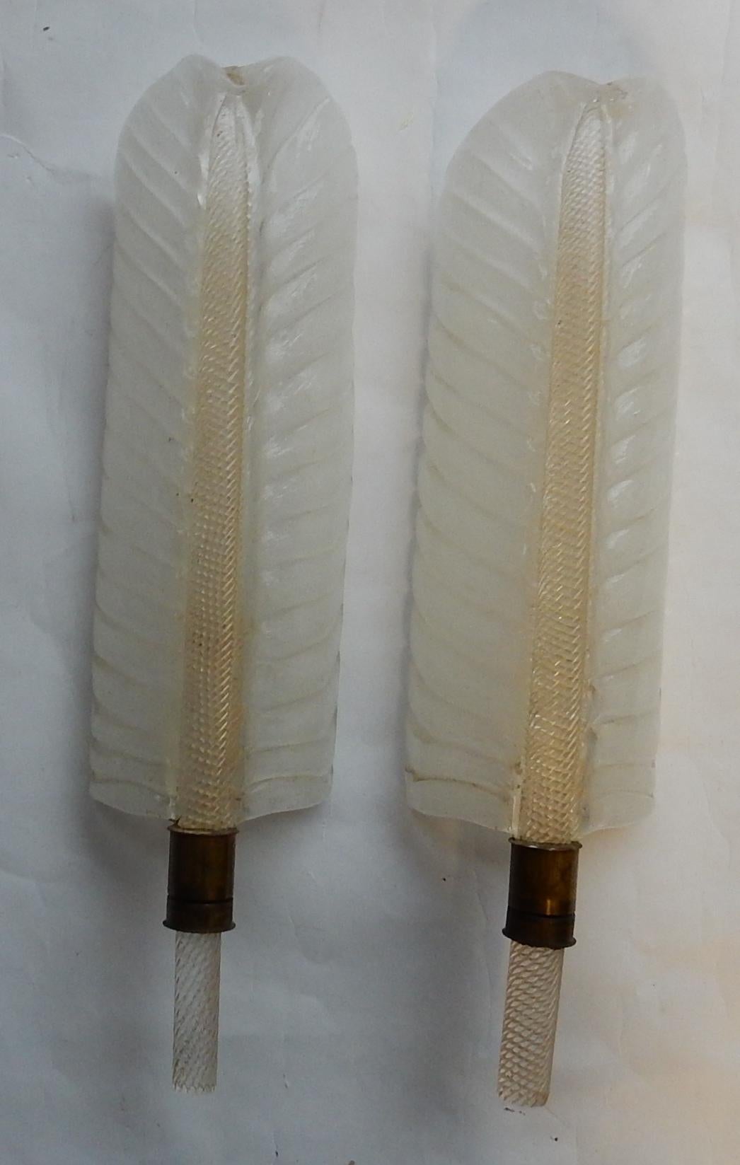 Pair of sconces in crystal or Murano glass circa 1950-1970, good condition
This model is screwed
Measures: Width 15 cm
Height 55 cm
Depth 11 cm.