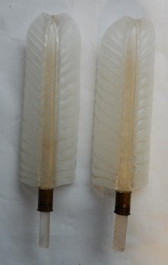 1950-1970 Wall Lamp Pair of Style Barovier i Toso or Veronése for Arbus Murano