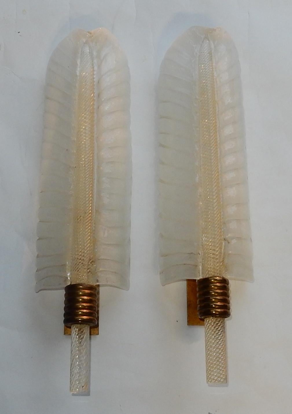 1950-1970 Wall Lamp Pair of Style Barovier i Toso or Veronése for Arbus Murano For Sale 1