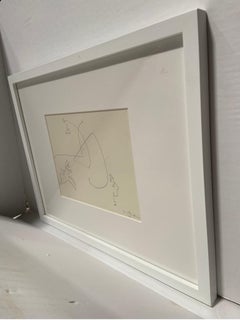 1950 Abstract Geometric Drawing in Pencil on Paper by Eve Clendenin NYC, Framed