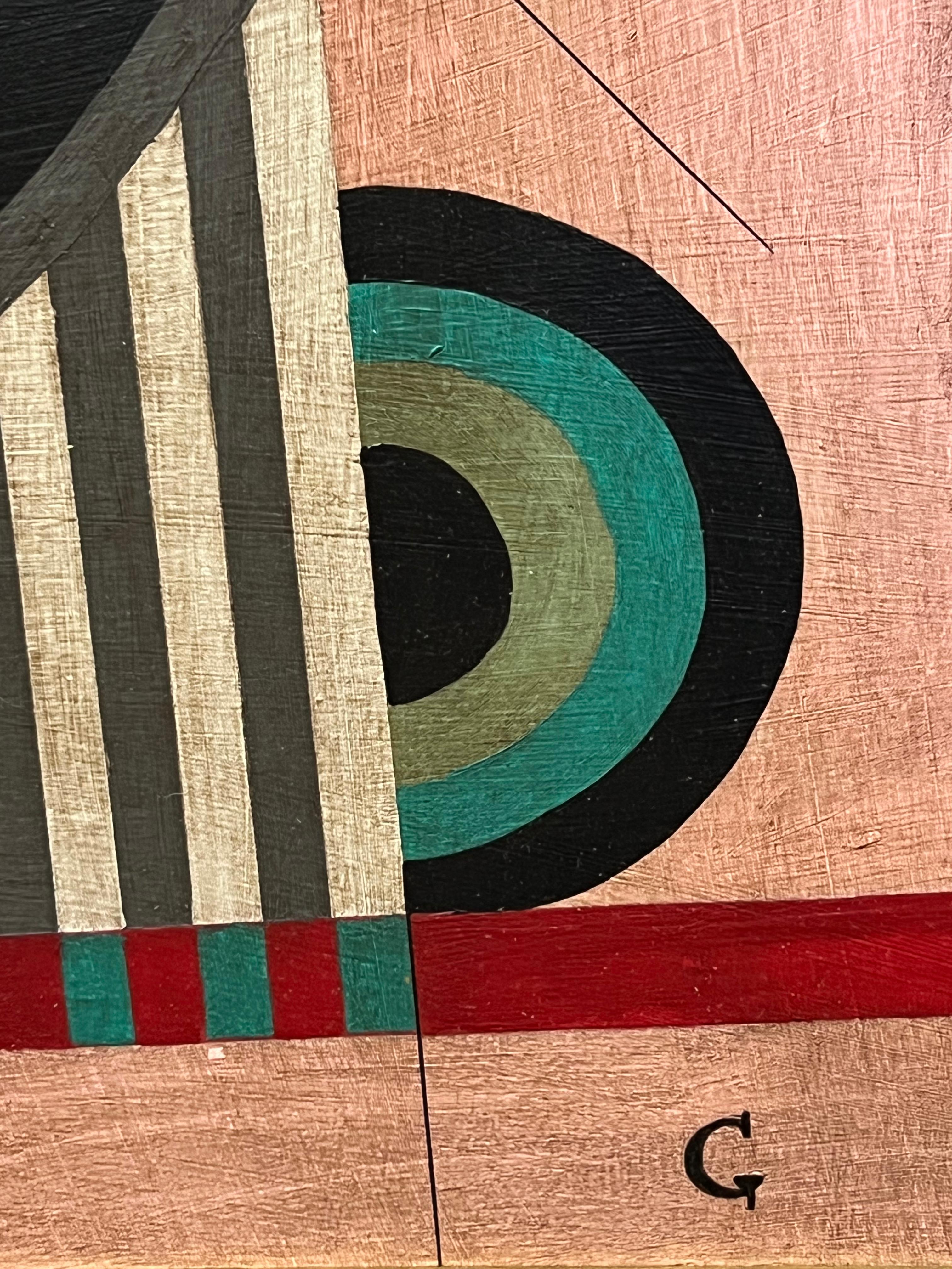Americano 1950  Albert Eugene Gallatin, dipinto a olio astratto su tavola, firmato in vendita