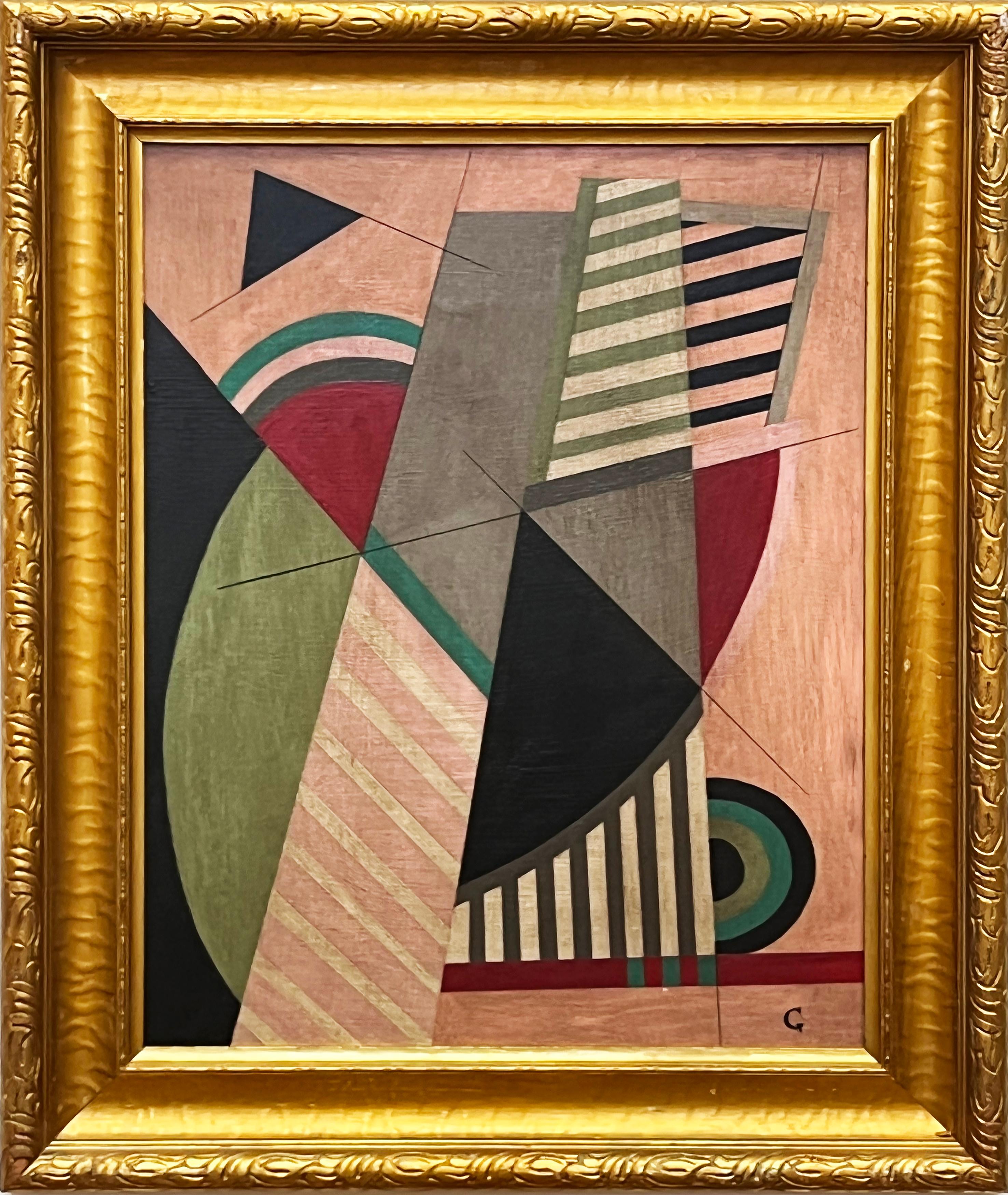 Metà XX secolo 1950  Albert Eugene Gallatin, dipinto a olio astratto su tavola, firmato in vendita