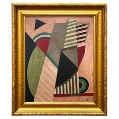1950  Albert Eugene Gallatin Signed Abstract Oil Painting on Board