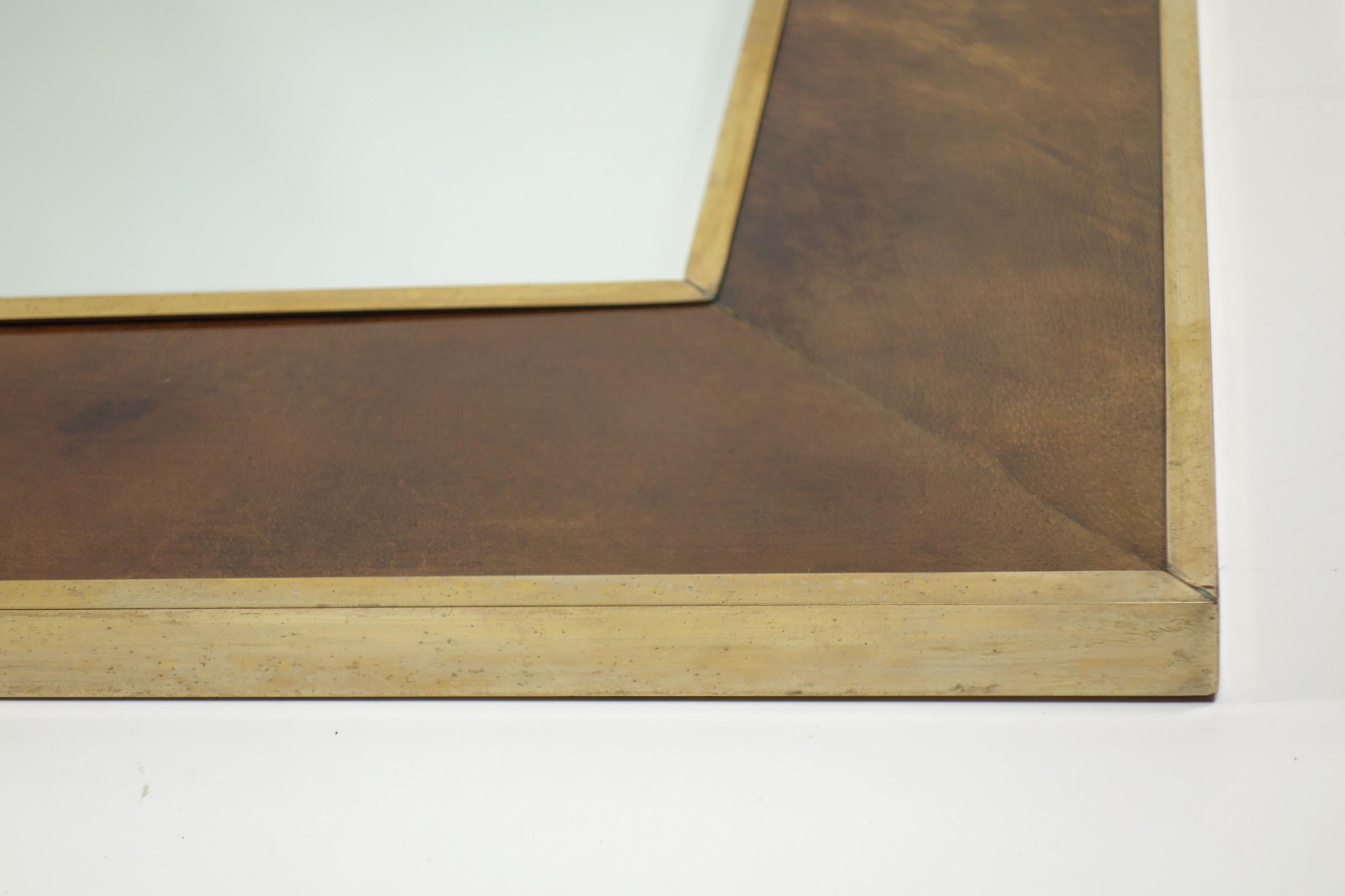 1950 Aldo Tura Modernista italiano de mediados de siglo Latón pergamino marrón en venta 4