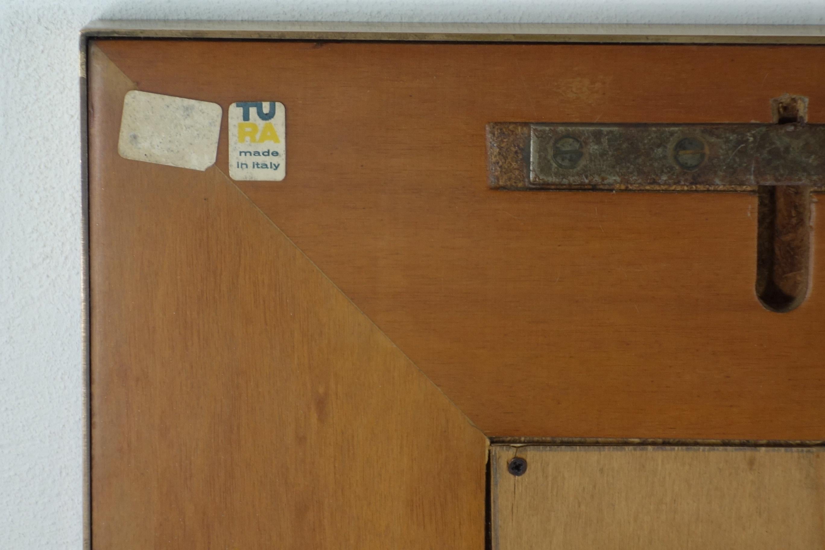 1950 Aldo Tura Modernista italiano de mediados de siglo Latón pergamino marrón Moderno de mediados de siglo en venta