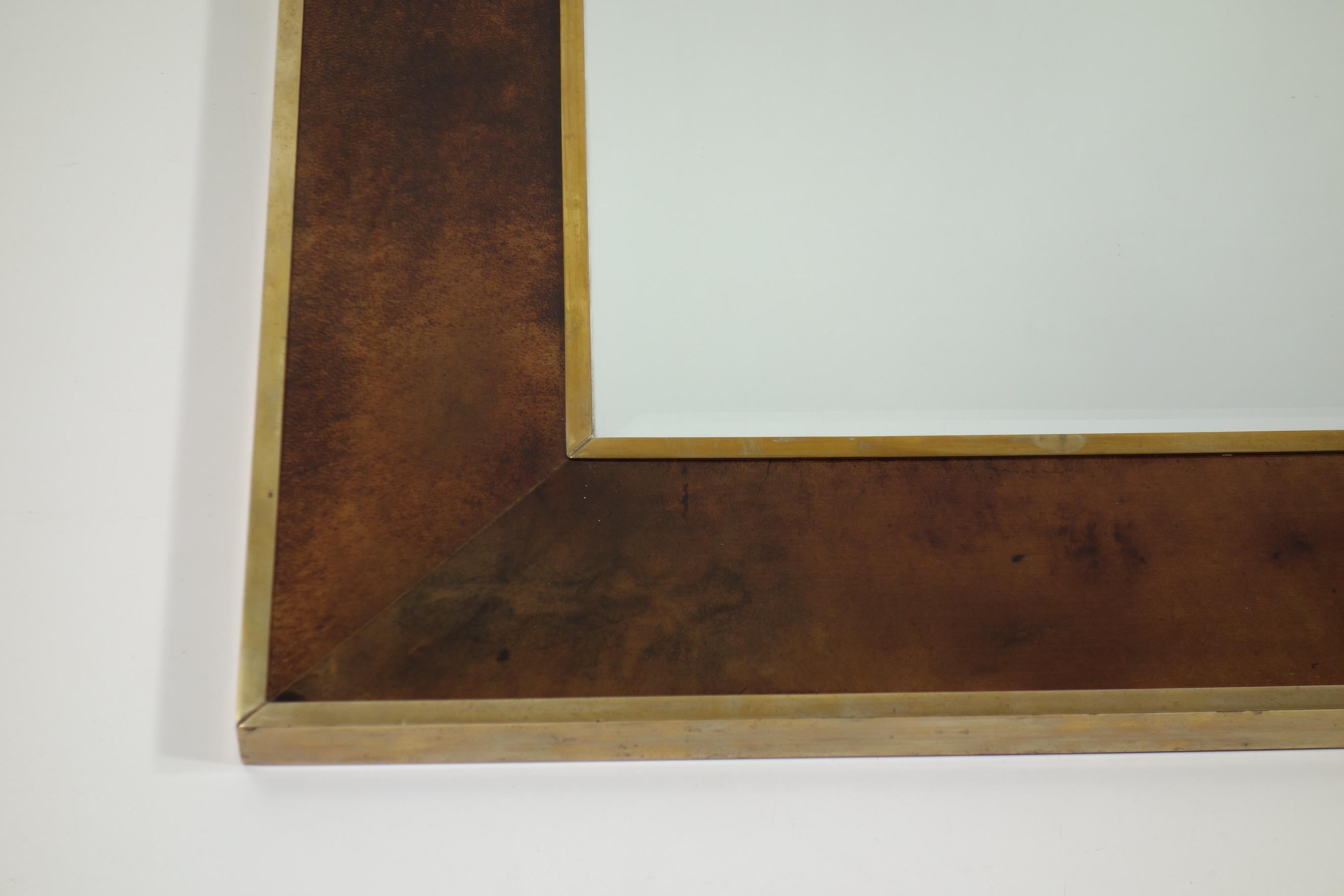 1950 Aldo Tura Modernista italiano de mediados de siglo Latón pergamino marrón Italiano en venta