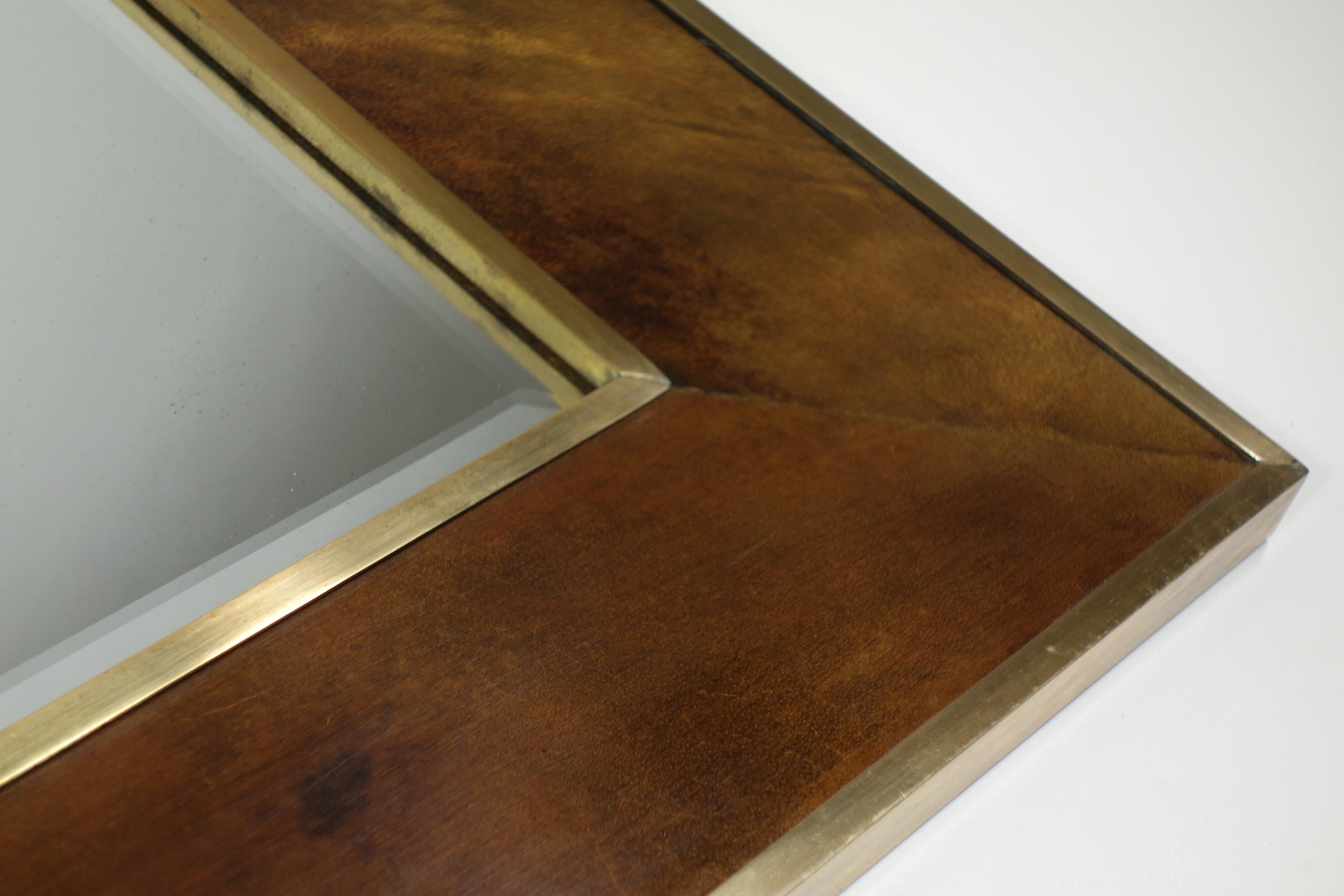 1950 Aldo Tura Modernista italiano de mediados de siglo Latón pergamino marrón en venta 2