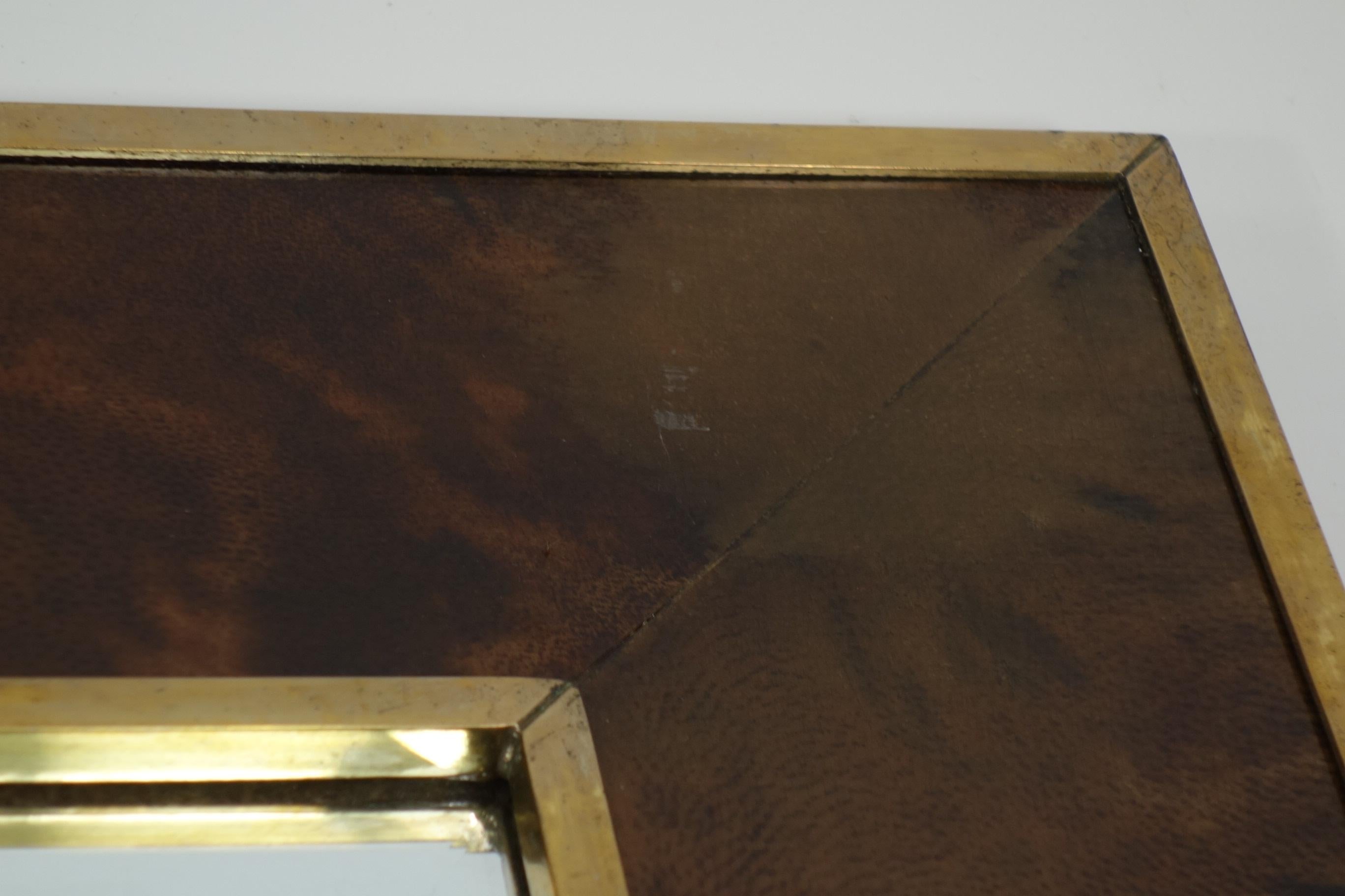 1950 Aldo Tura Modernista italiano de mediados de siglo Latón pergamino marrón en venta 3