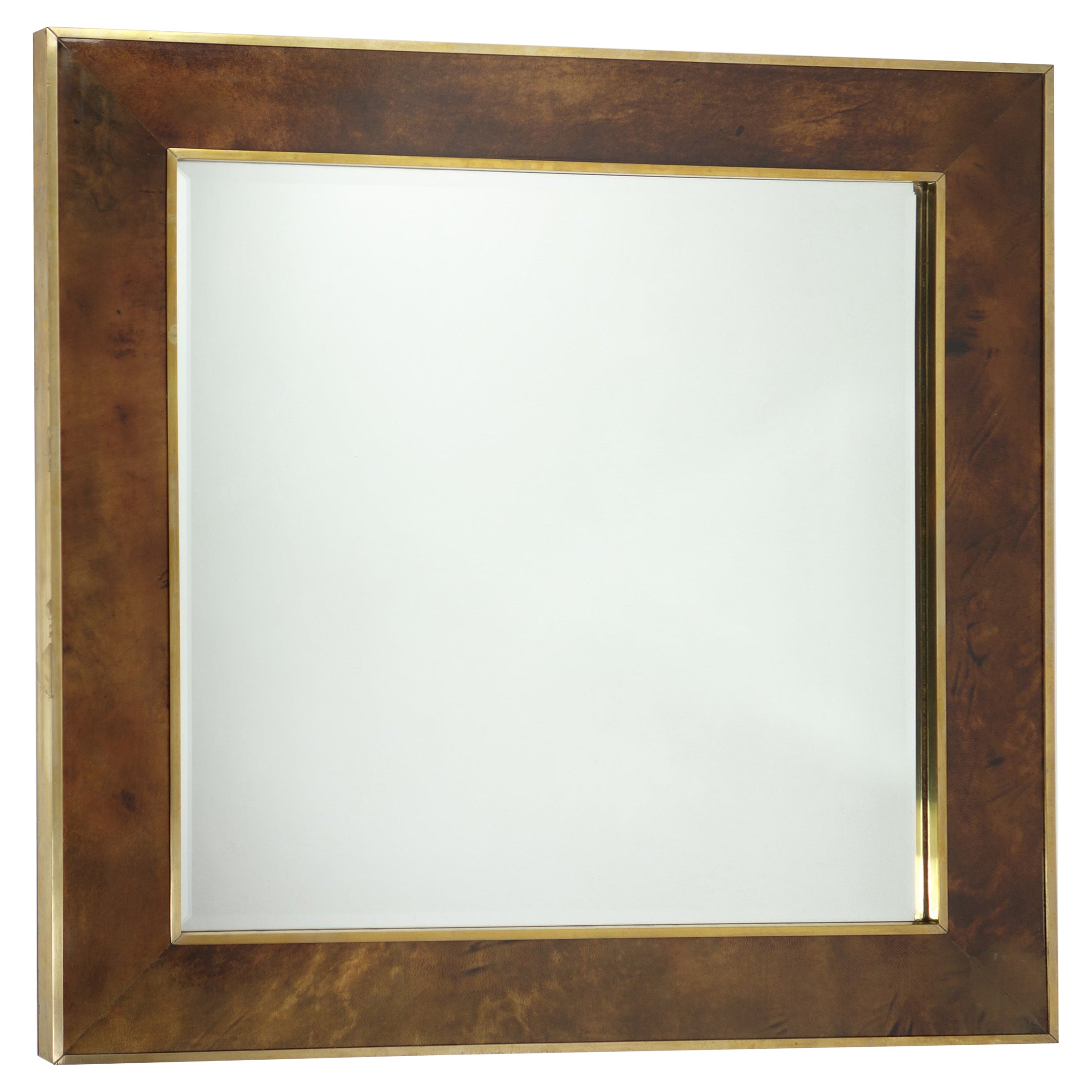 1950 Aldo Tura Modernista italiano de mediados de siglo Latón pergamino marrón en venta