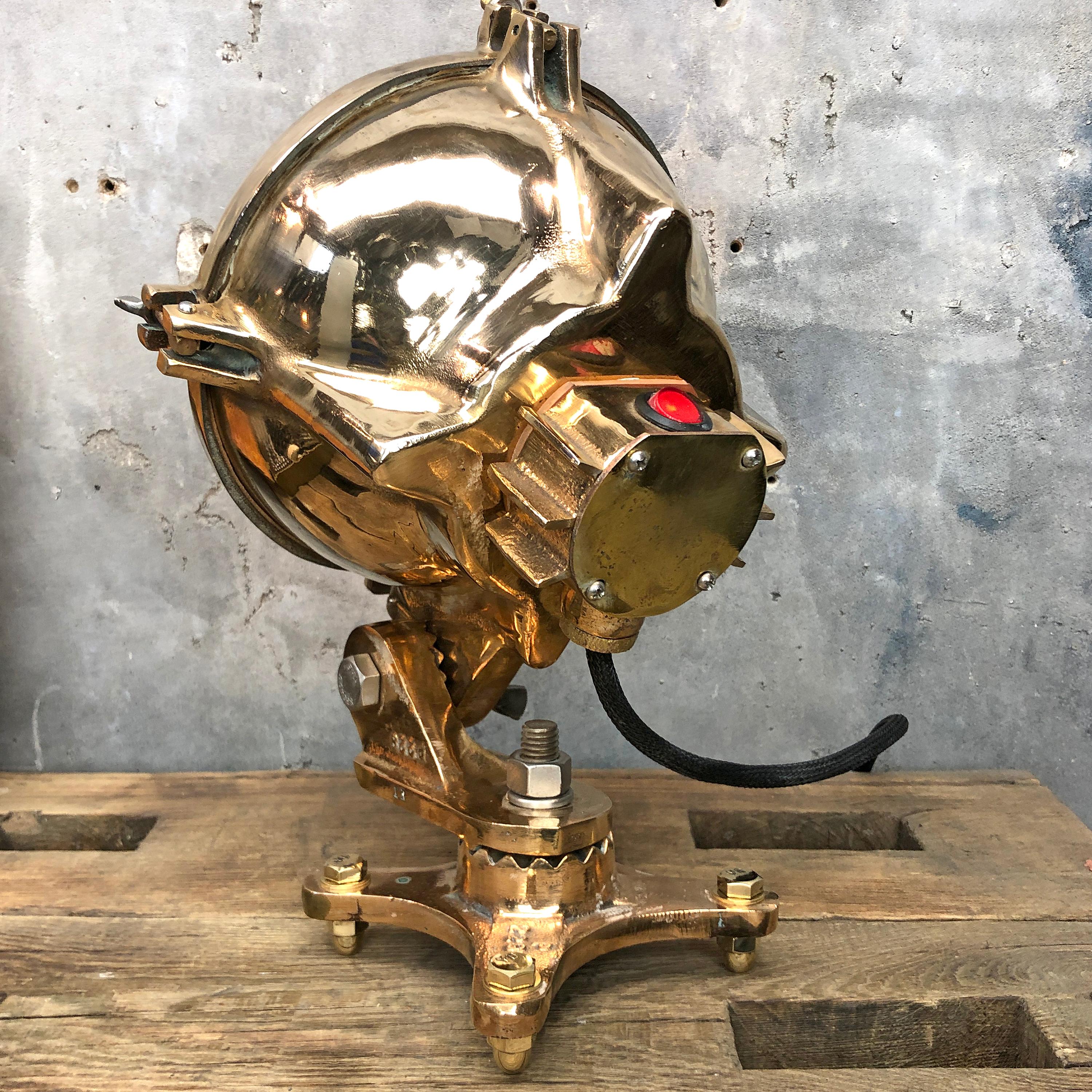 Mid-20th Century 1950 American Industrial Cast Bronze Explosion Proof Table Lamp by Crouse Hinds