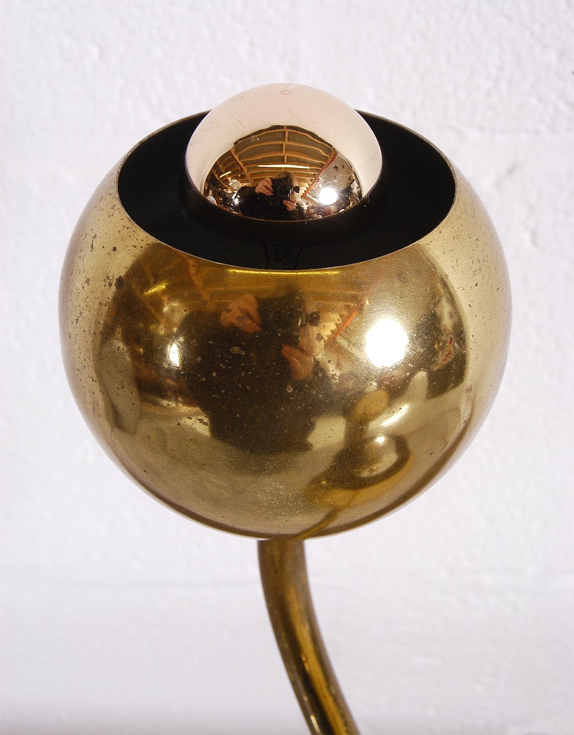 1950 American Mid-Century Modern Stylised Brass Flower Table Lamp Laurel Lamp Co 3