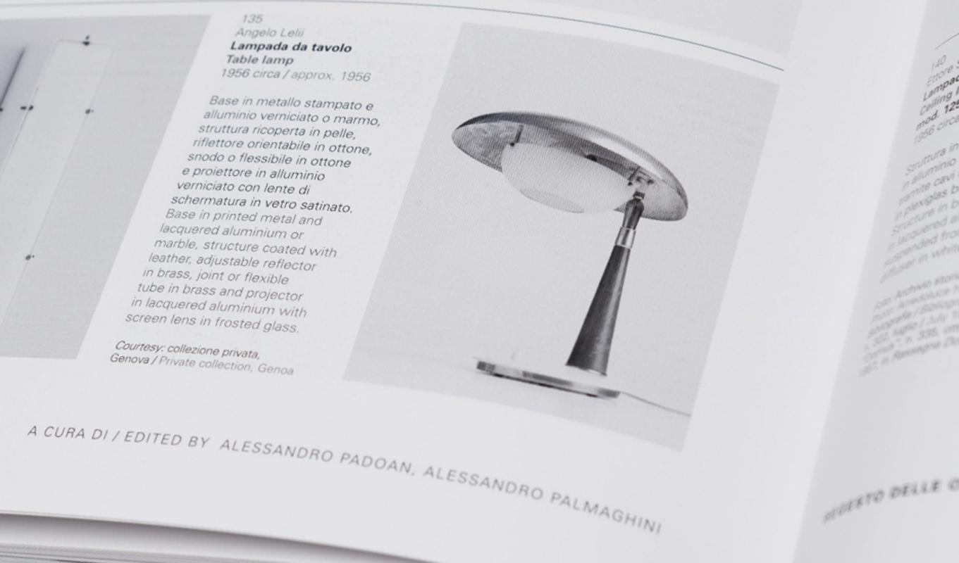 1950 Angelo Lelii Arredoluce Italienische Mid Century Design Messing Metall Tischlampe im Angebot 7