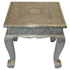 1950 Anglo-Indian Silver Wrapped Clad Side Low Table