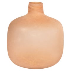 1950 Archimede Seguso Scavo Pfirsichfarbene mattierte Vase Italien Seguso Vetri d'Arte