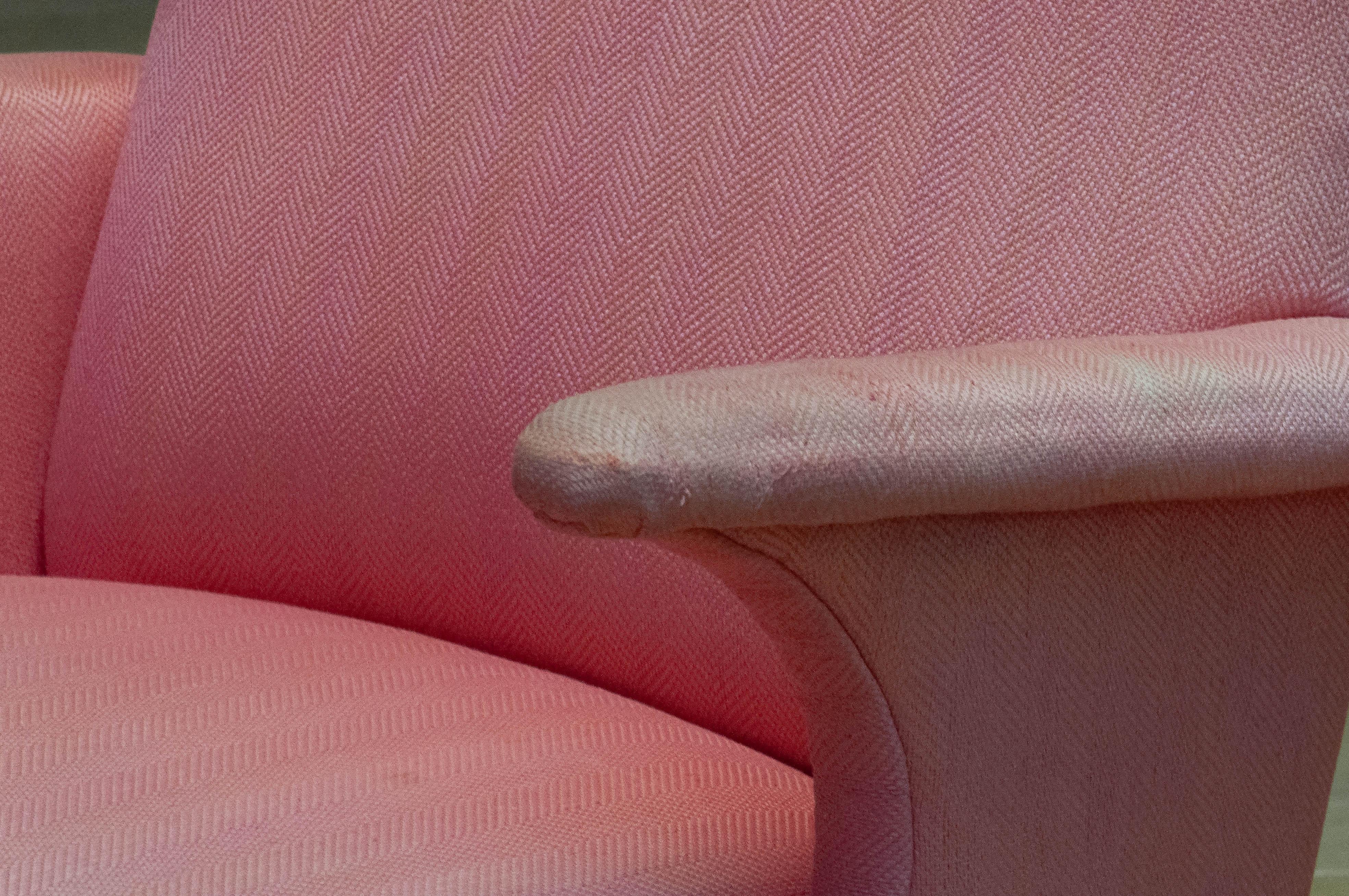 1950 Armchair / Lounge Chair With Powder Pink Wool Upholstery By Dux From Sweden For Sale 5