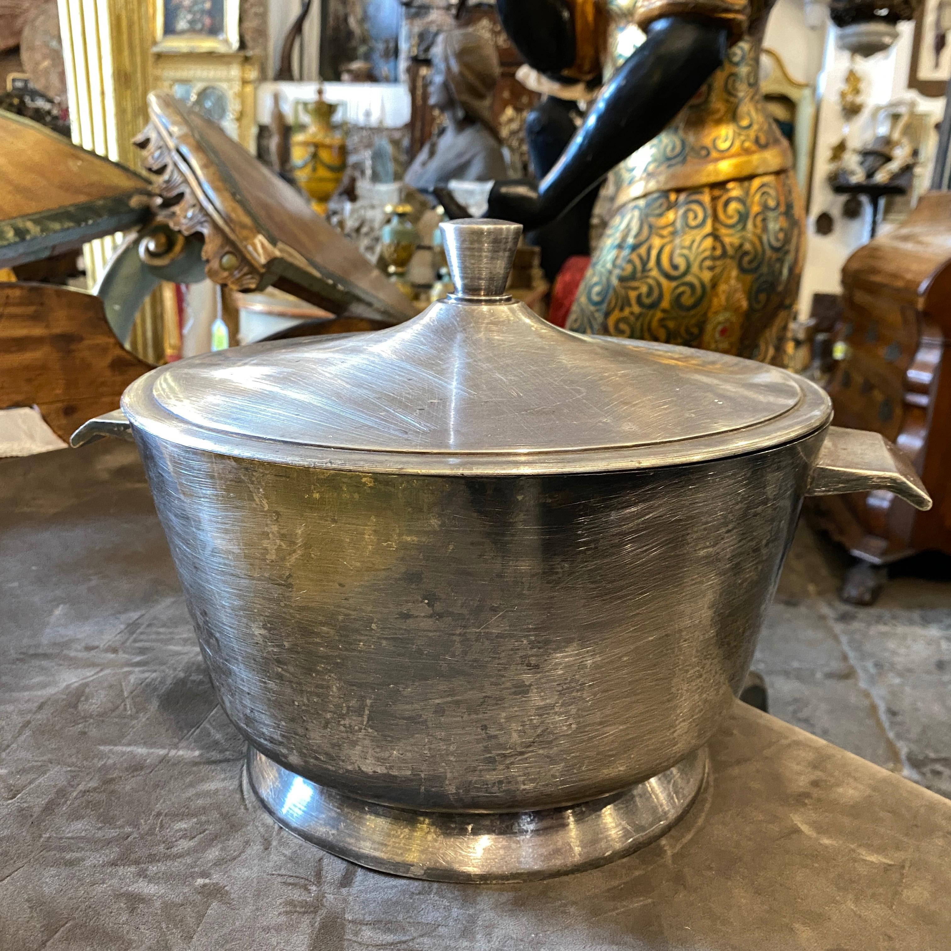 Italian 1950s Gio Ponti for Broggi Milano Mid-Century Modern Silver Plated Soup Tureen