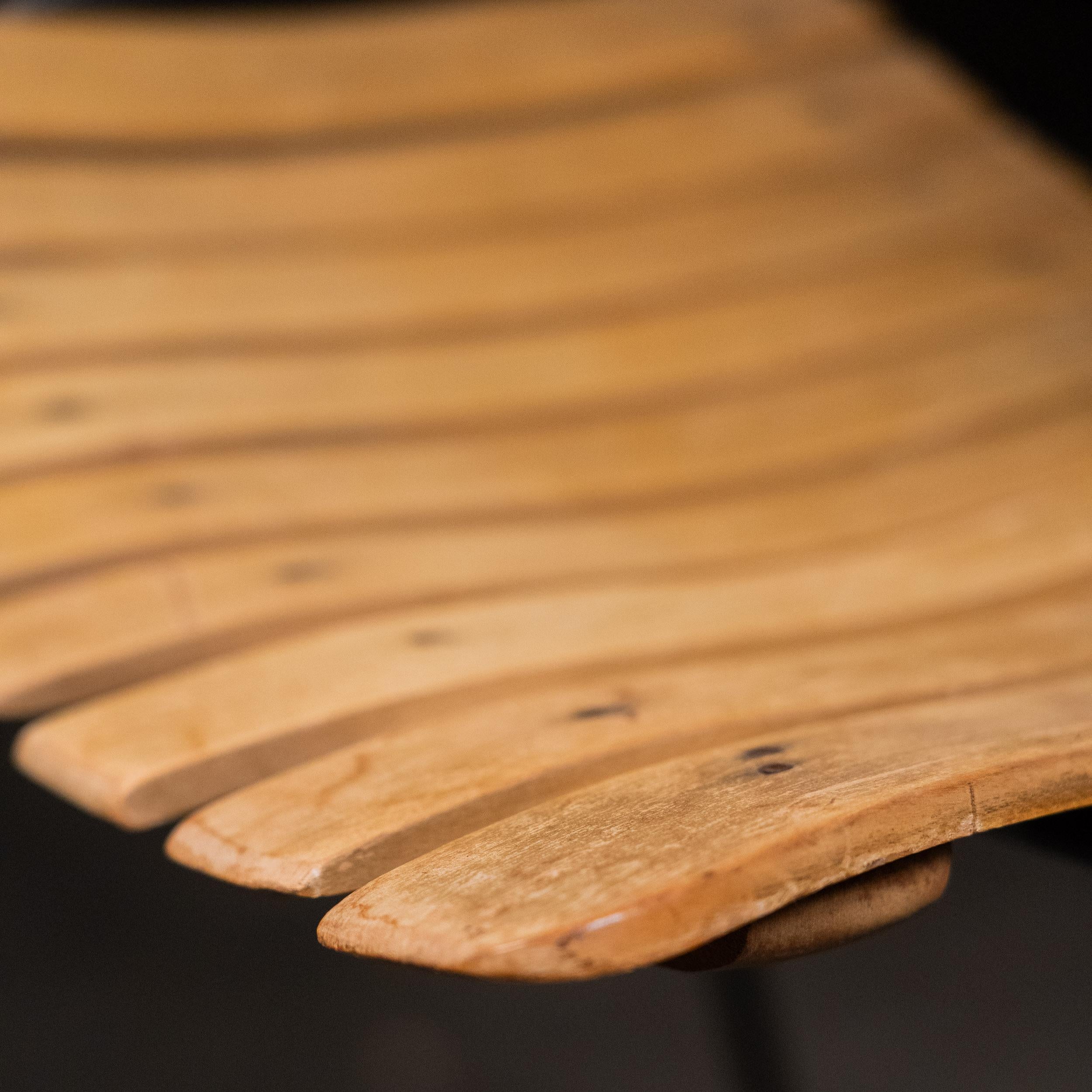 1950 Arthur Umanoff Sgabello da banco in ferro e legno di vimini in vendita 1