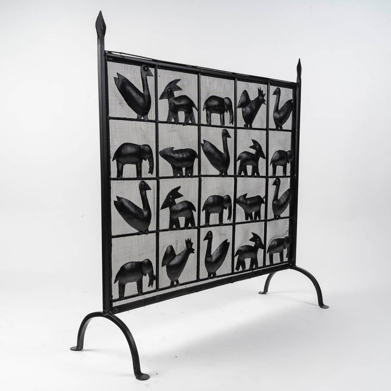 Pare-feu en fer forgé, Atelier Marolles, France, années 1950 | €2,500