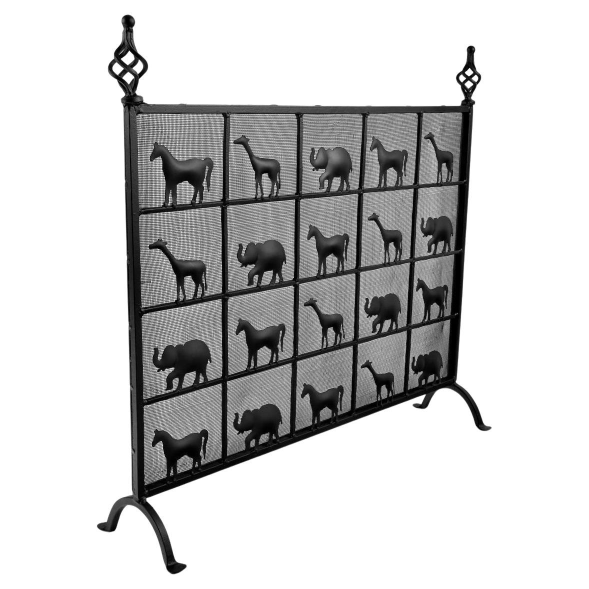 1950 Atelier Marolles Parafuoco in ferro battuto