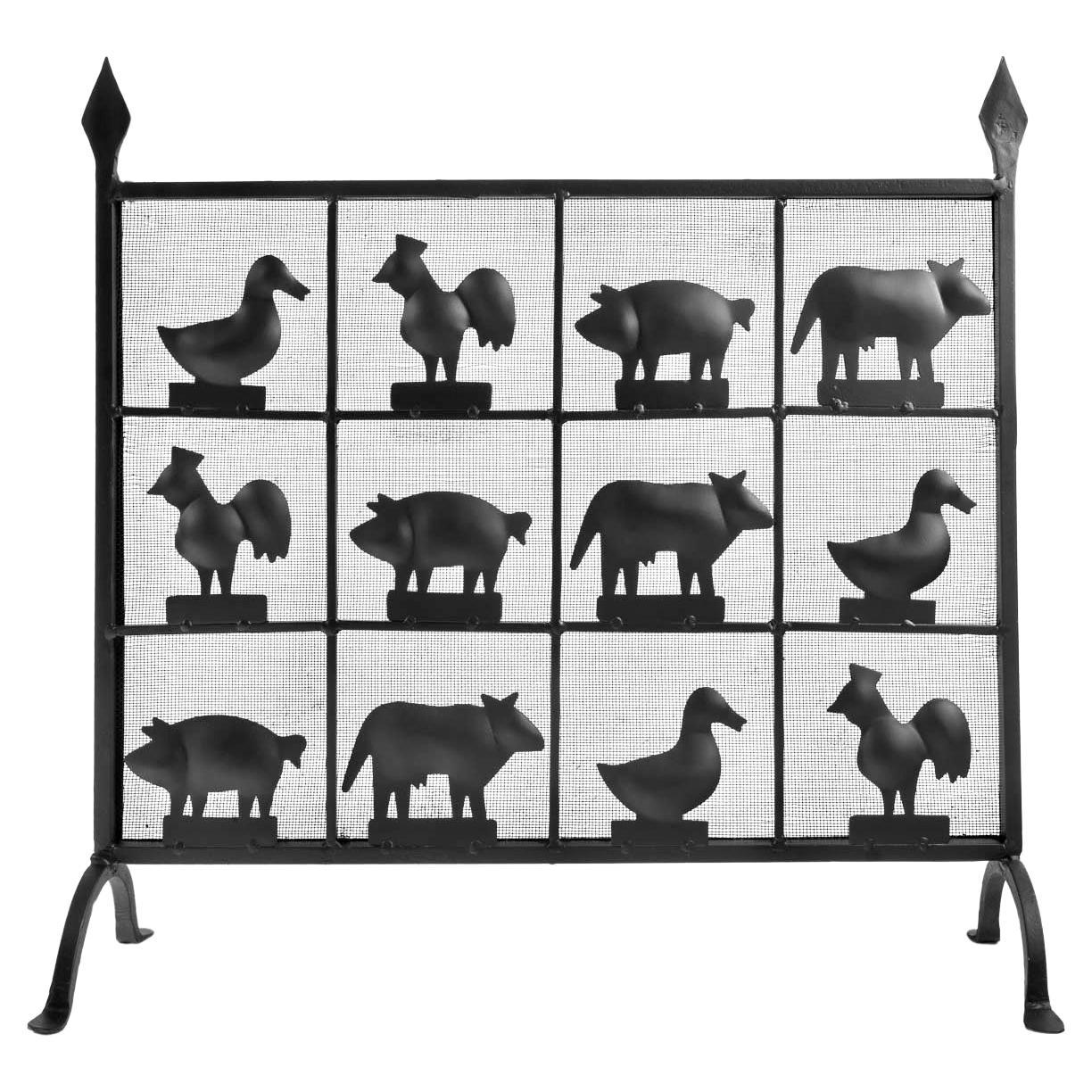 1950 Atelier Marolles Parafuoco in ferro battuto in vendita