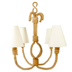 1950 Audoux Minet rope chandelier