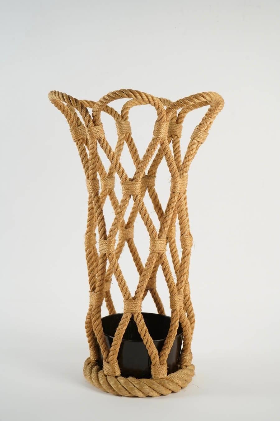 1950 Audoux & Minet Rope Umbrella Stand In Excellent Condition In Saint-Ouen, FR