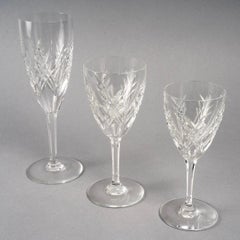 1950 Baccarat, Set di bicchieri in cristallo inciso Auvergne, 36 pezzi