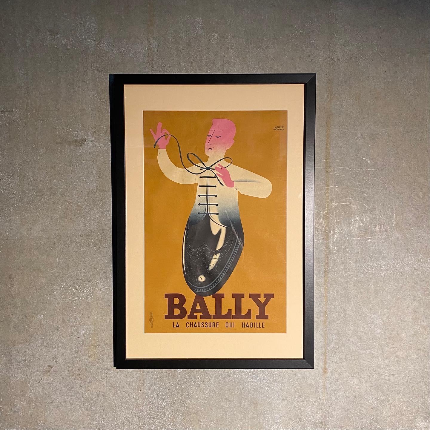 Mid-Century Modern 1950 Bally Shoe Advertising Poster Framed