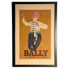 1950 Bally Shoe Advertising Poster Framed