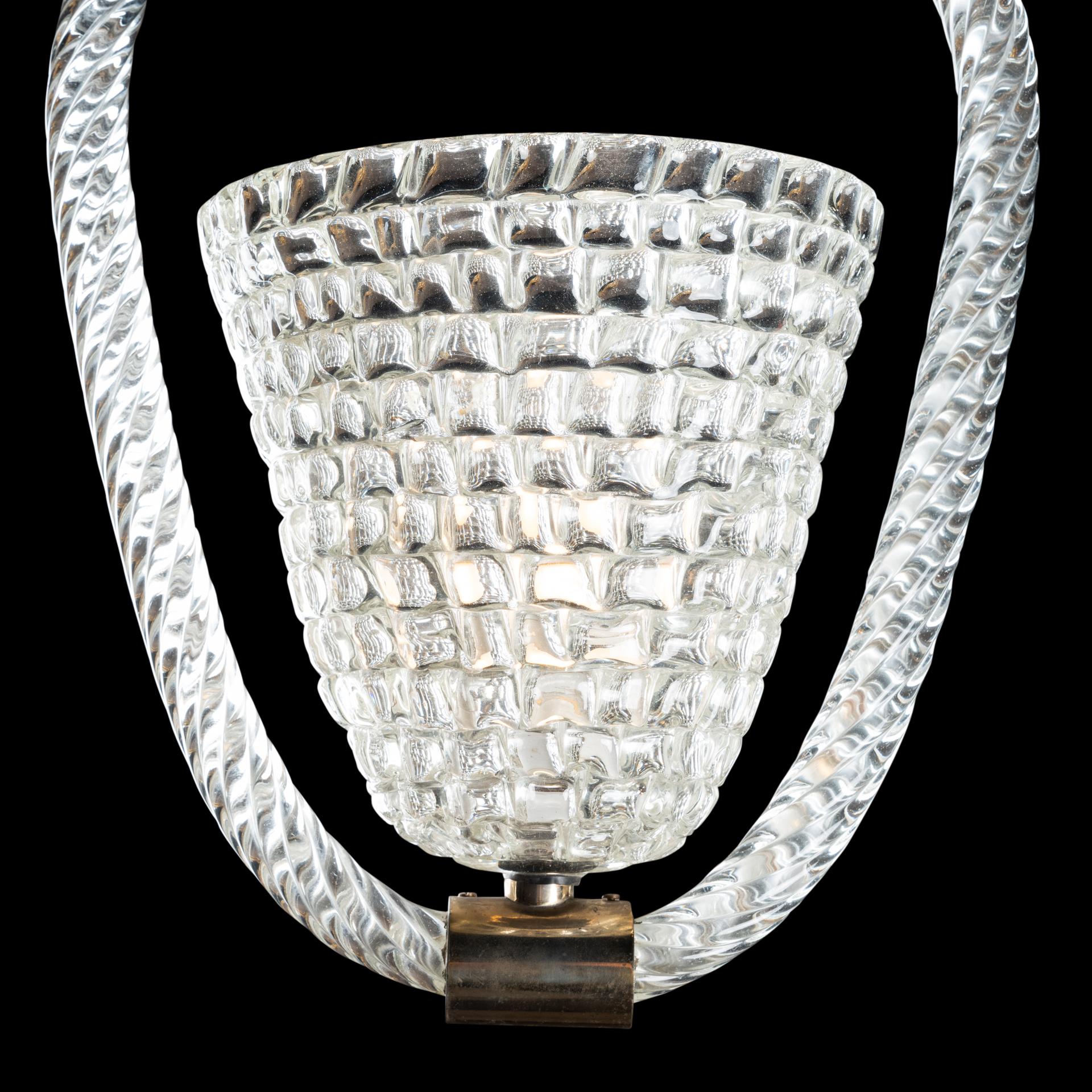 Mid-Century Modern 1950 Suspension Barovier et Toso en vente