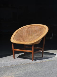 1950 Basket Chair by Nanna Ditzel for Ludvig Pontoppidan in teak and wicker