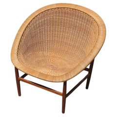 1950 Basket Chair by Nanna Ditzel for Ludvig Pontoppidan in teak and wicker