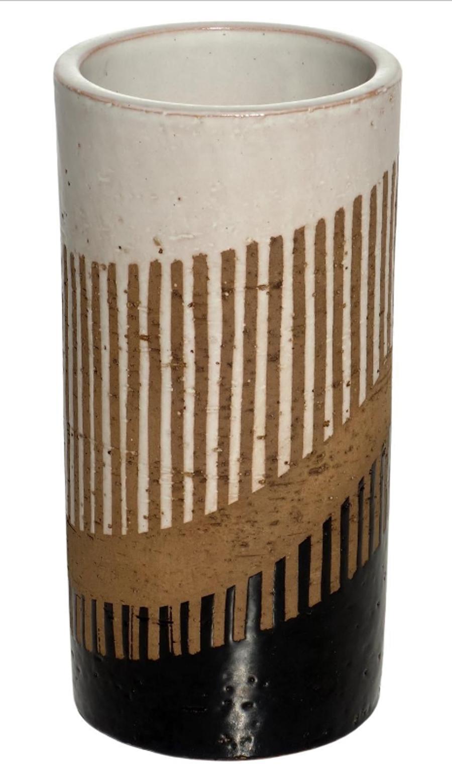 1950 Bitossi Keramik Italienische Mid Century Modern Vase, Satz von 2 im Angebot 1