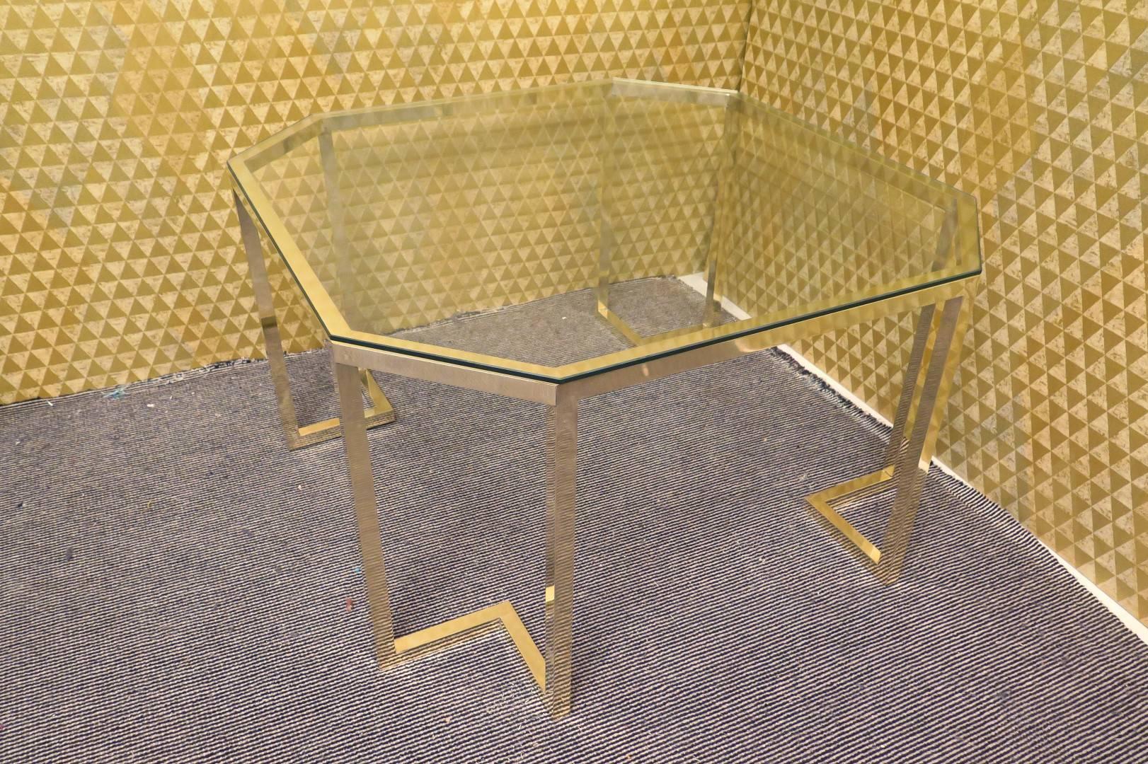 1950 Brass and Glass Italian Sofa Table 7