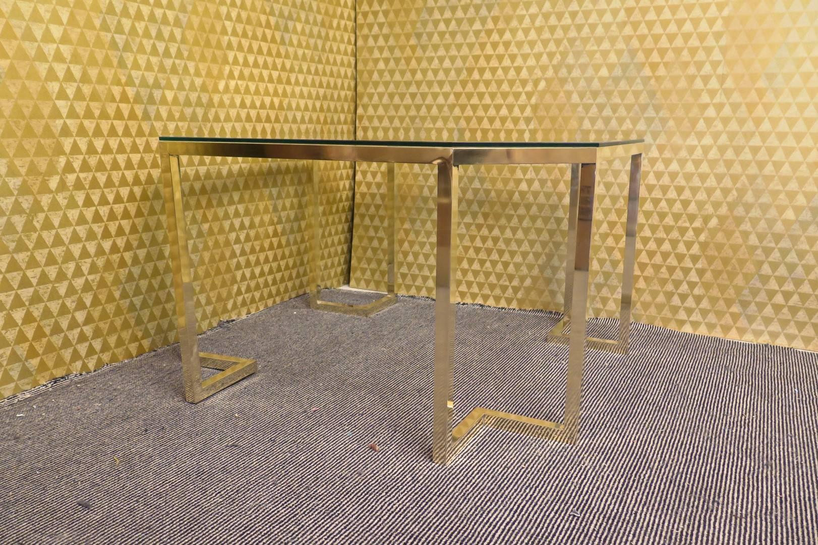 1950 Brass and Glass Italian Sofa Table 3