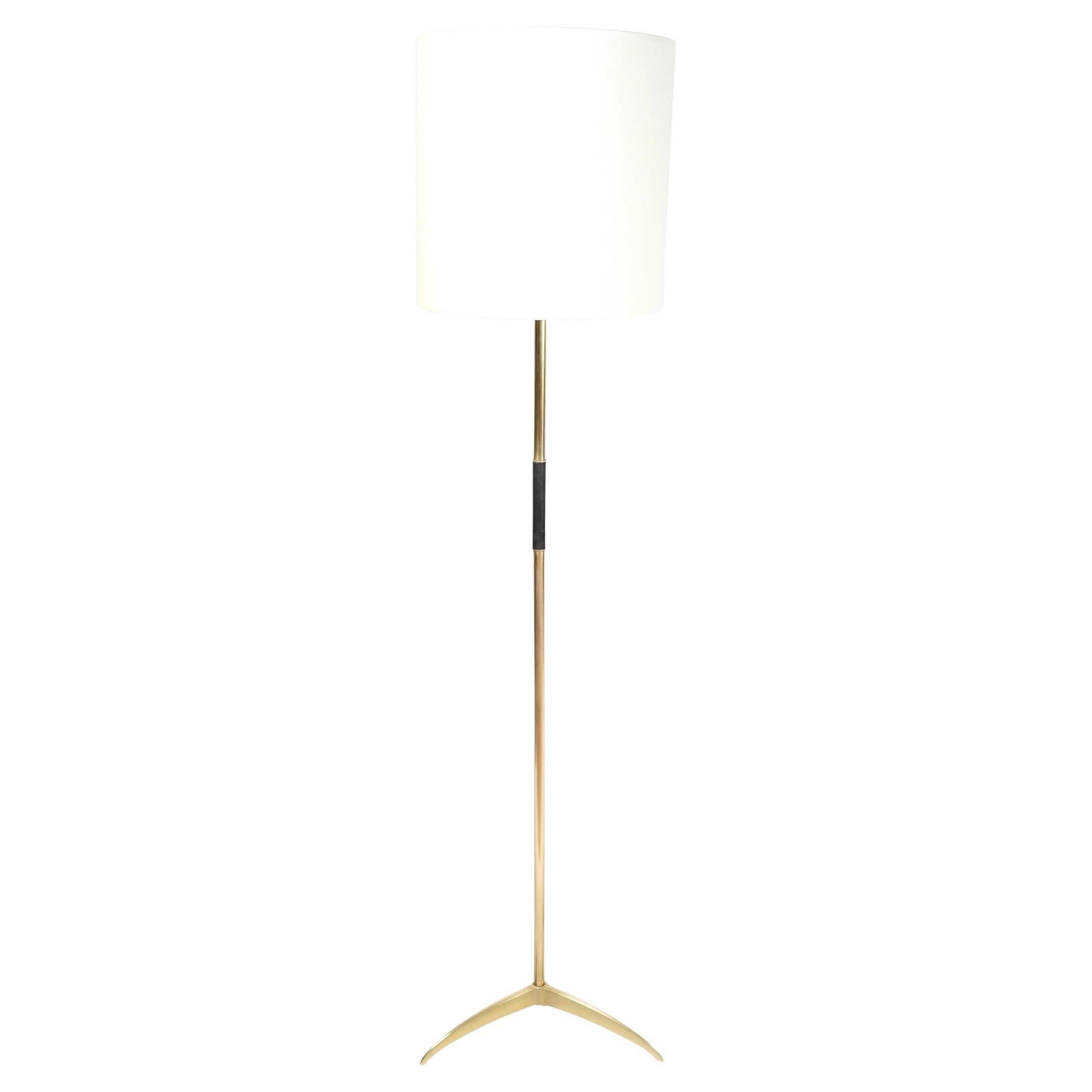 1950 Lampada da terra in bronzo e ottone di Stilnovo in vendita