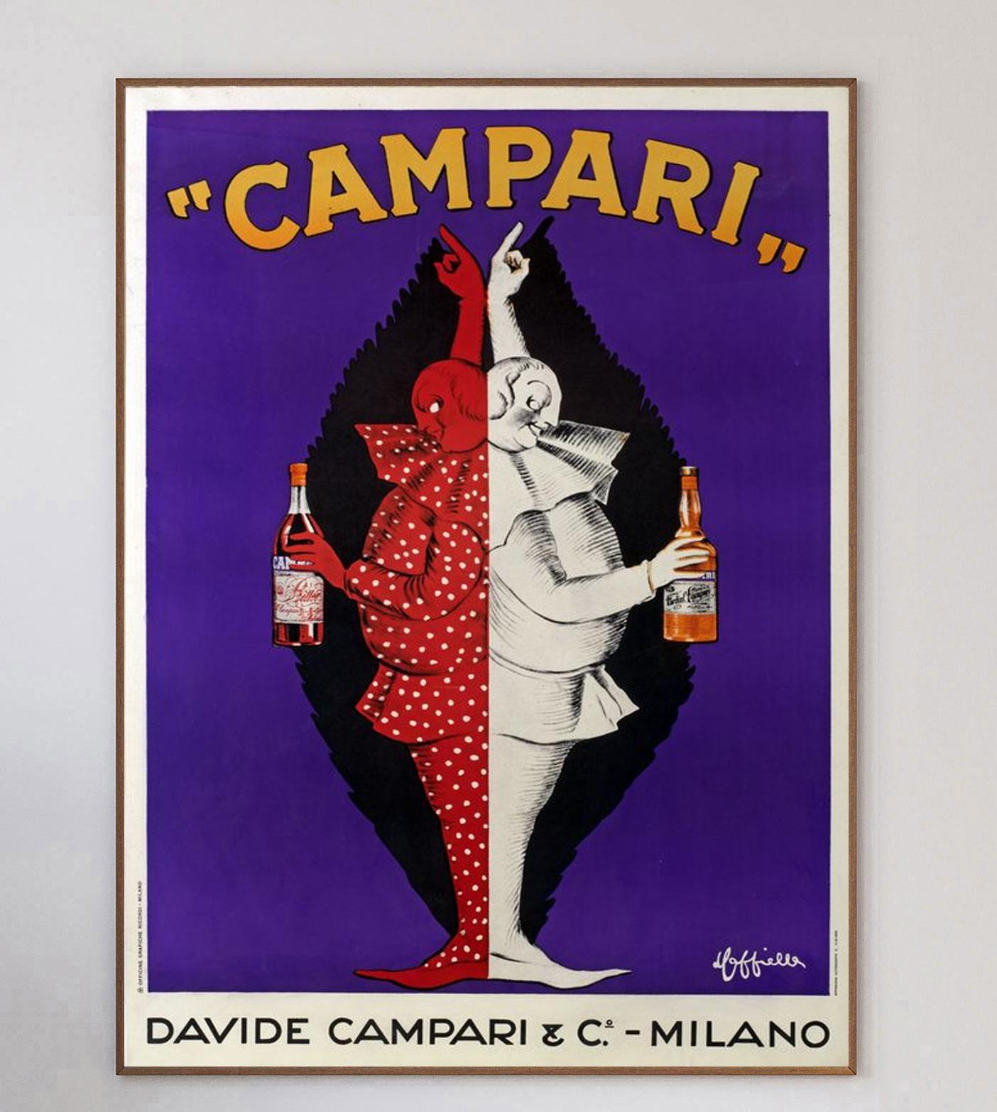 Art Deco 1950 Campari Leonetto Cappiello Original Vintage Poster For Sale