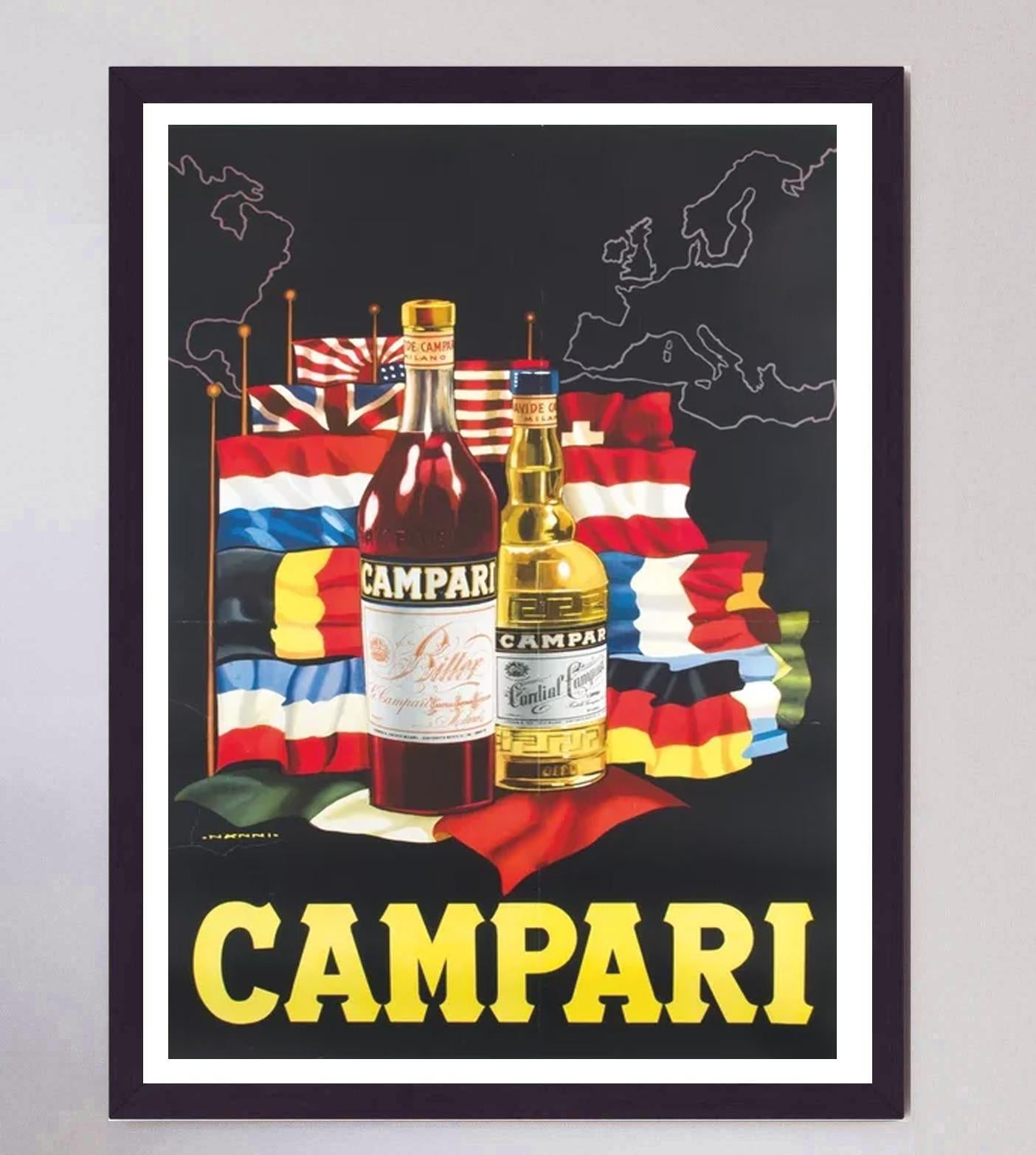 Mid-20th Century 1950 Campari, Nino Nanni Original Vintage Poster For Sale