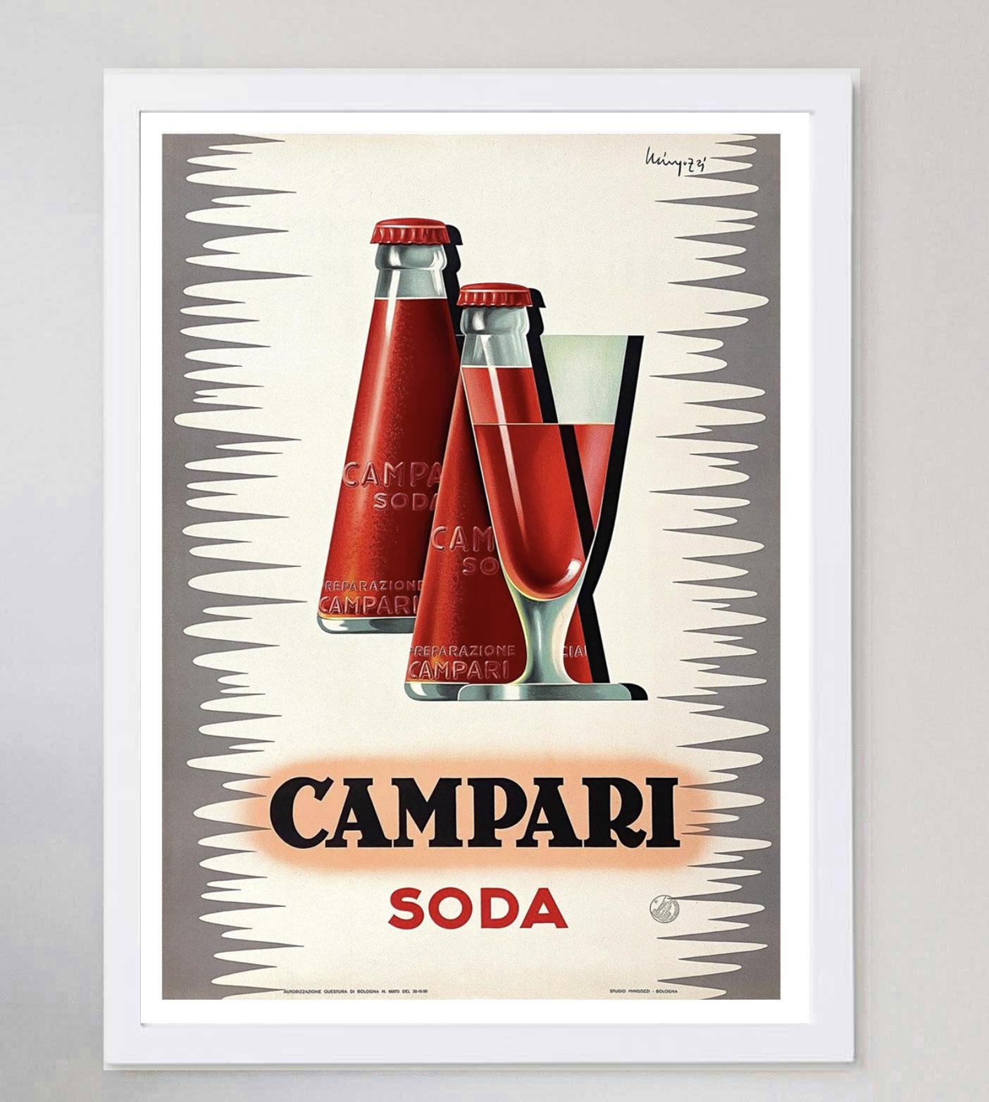Affiche vintage d'origine Campari Soda de Mingozzi, 1950 Bon état - En vente à Winchester, GB