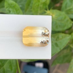 19.50 Carat Natural Loose Bicolor Golden Citrine Cushion Cut Bazillion Gemstone
