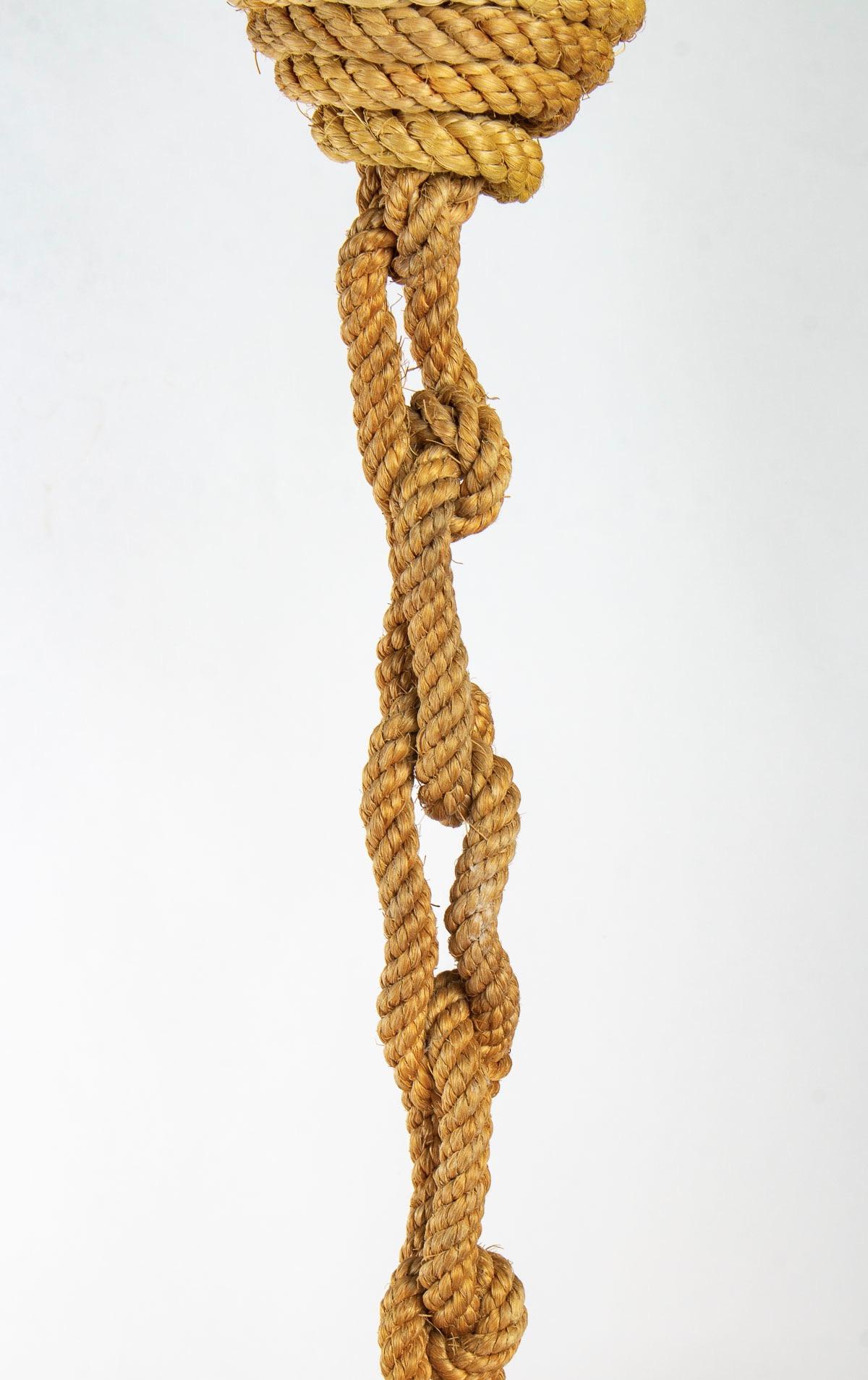 1950 Chandelier Adrien Audoux & Frida Minet in Rope In Good Condition In Saint-Ouen, FR