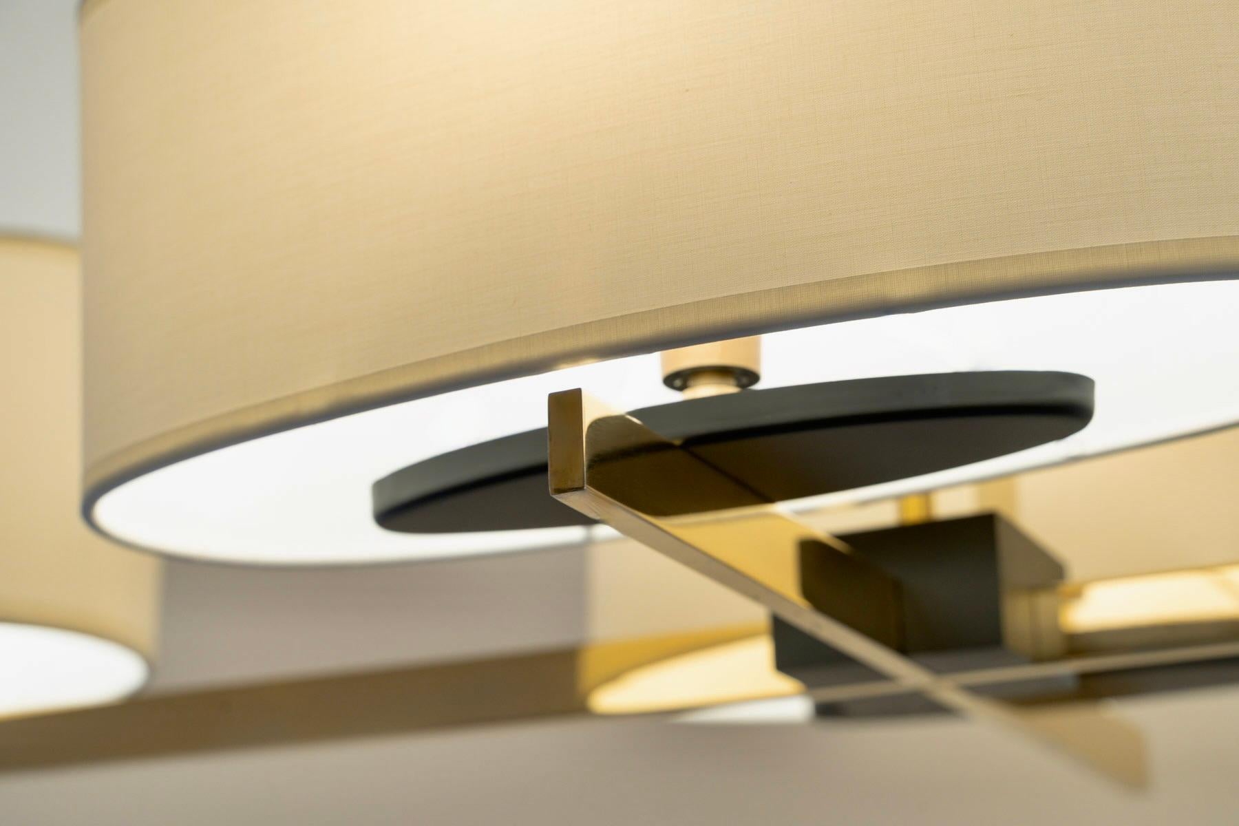 Brass 1950 Chandelier by Maison Arlus For Sale