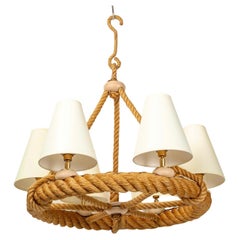 1950 Chandelier in Rope by Audoux Minet