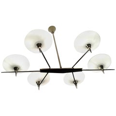 1950 Chandelier with Six Arms of Light by Maison Arlus