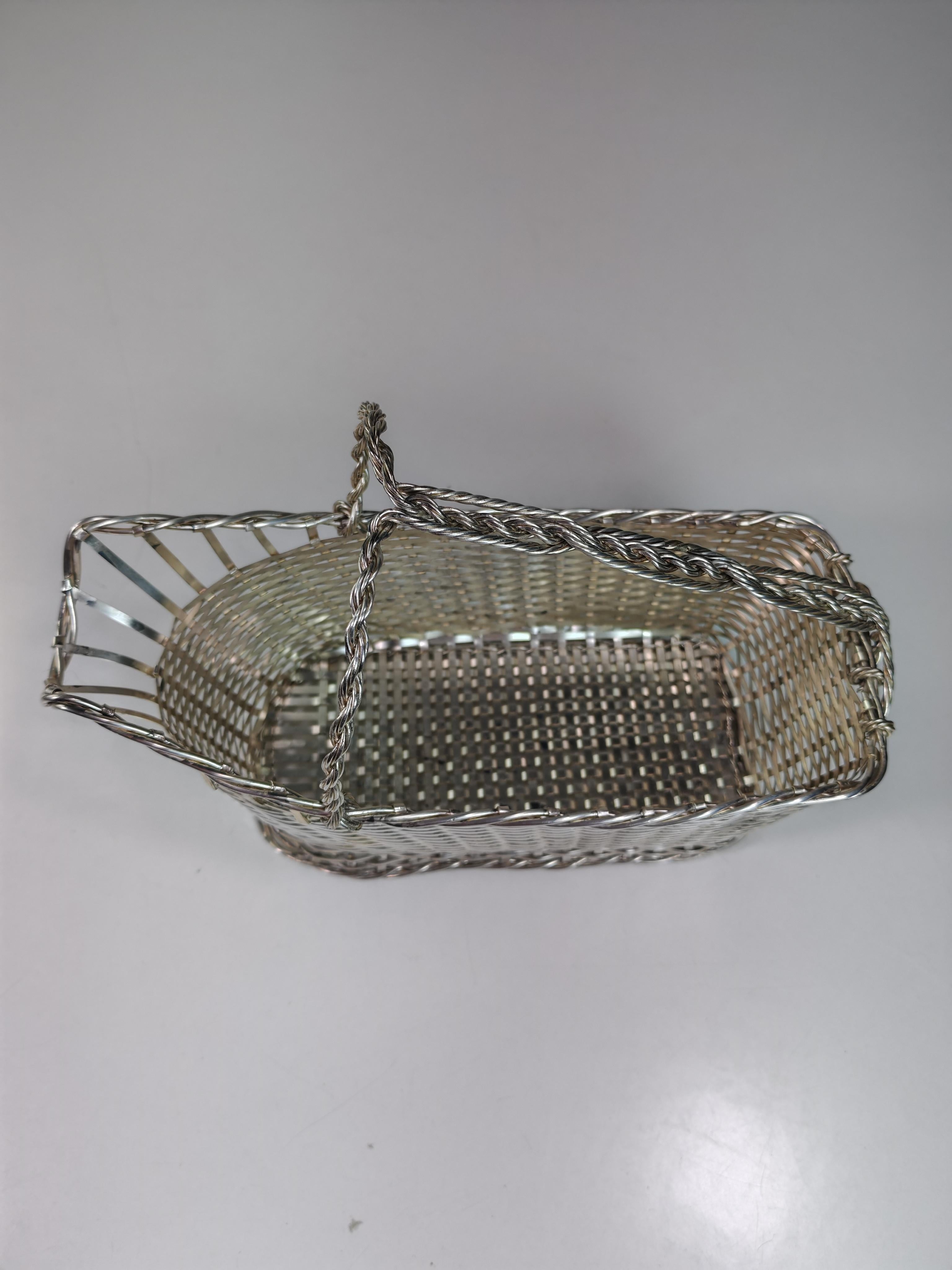 1950 Christofle Design France Silver Metal Bottle Holder and Bowl For Sale 8