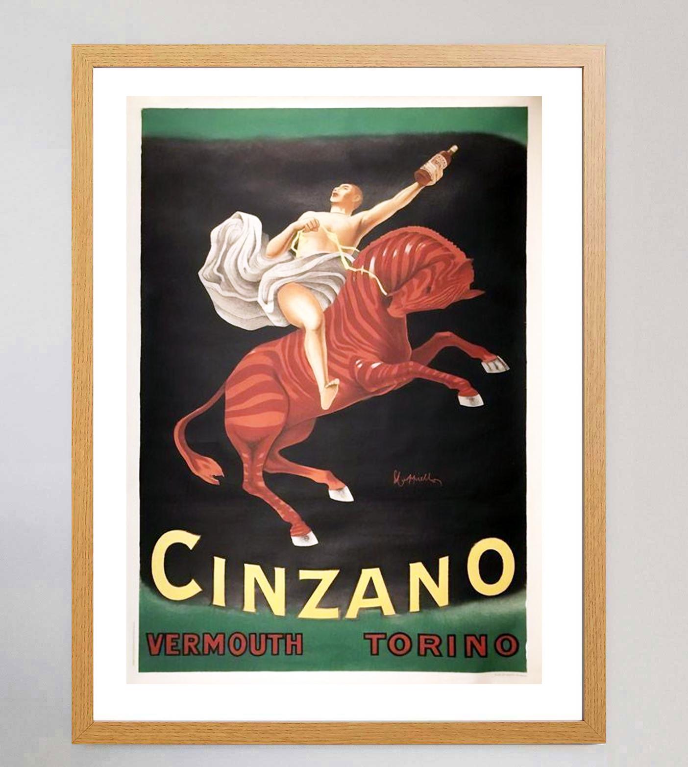 Art Deco 1950 Cinzano Vermouth Original Vintage Poster For Sale