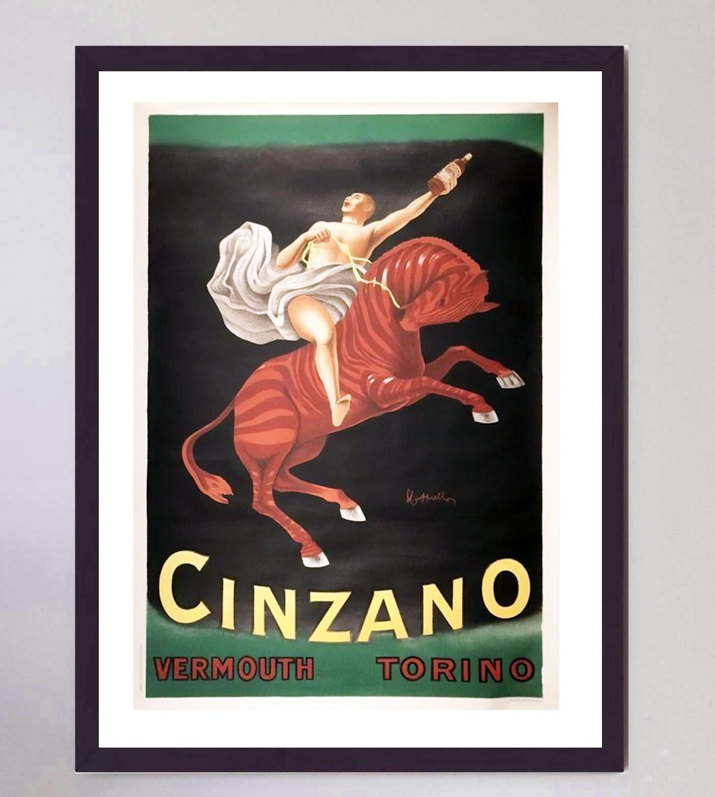 1950 Cinzano Vermouth Original Vintage Poster In Good Condition For Sale In Winchester, GB