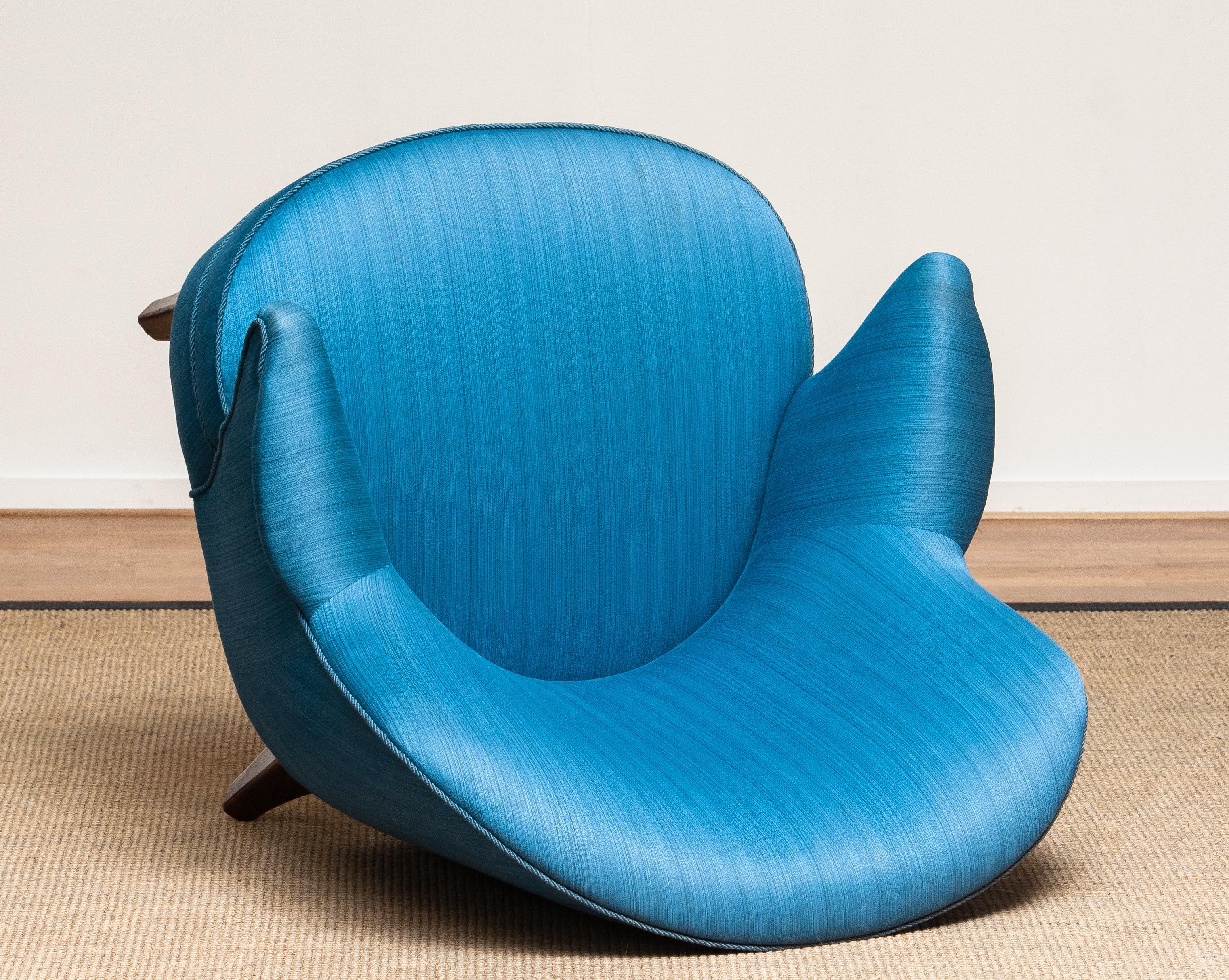 1950 Club / Lounge / Easy Chair in the Manner of Kurt Olsen in Petrol Fabric, 2 4