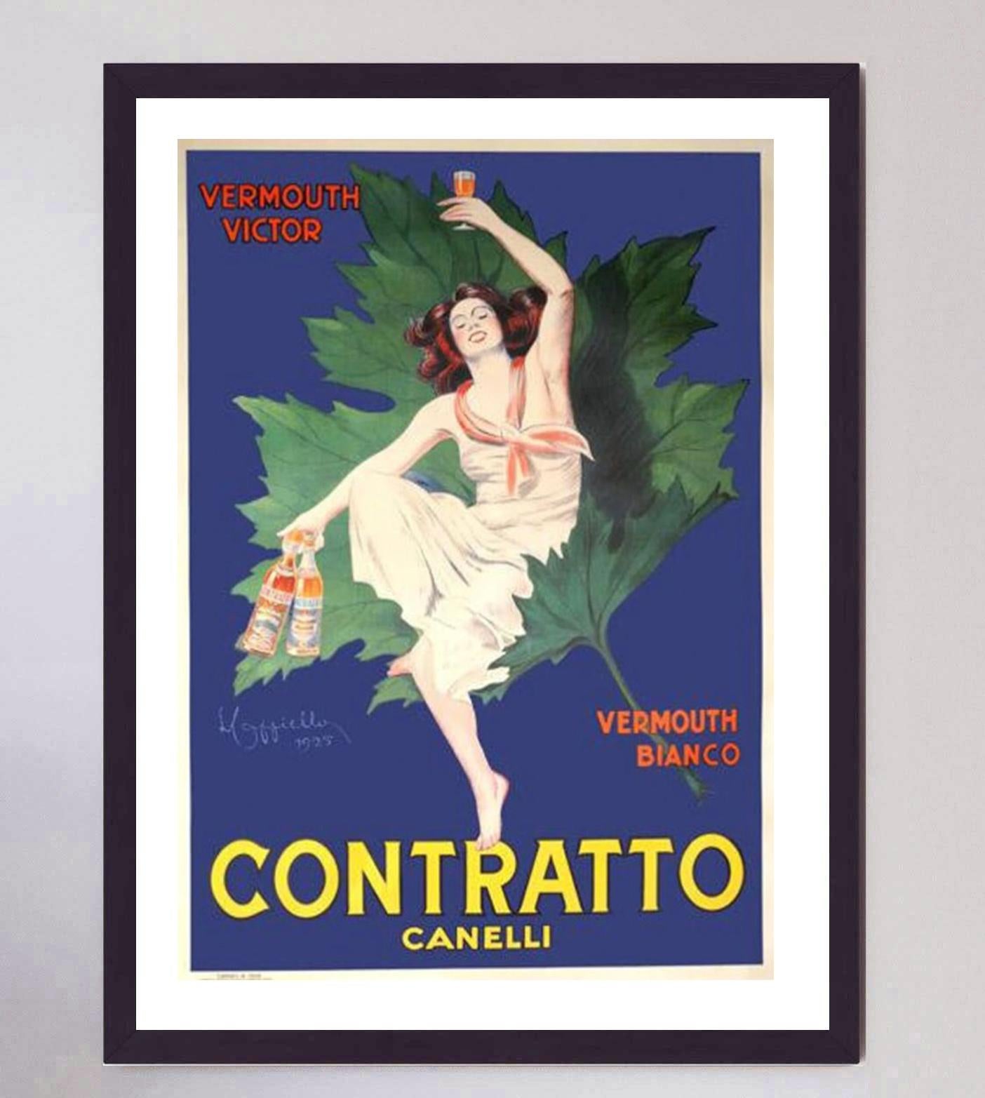 1950 Contratto Original Vintage Poster In Good Condition In Winchester, GB