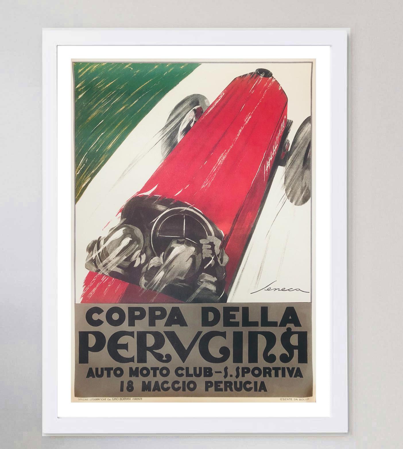 Italian 1950 Coppa Della Perugina Original Vintage Poster For Sale